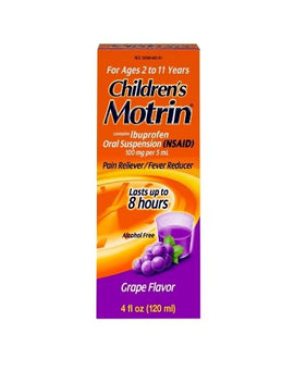 Children's Motrin Oral Suspension, Pain Relief, Ibuprofen, Grape Flavored (120 ml)
