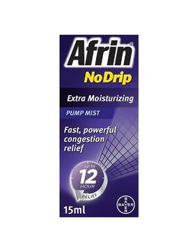 Afrin No Drip Extra Moisturizing 12 Hour Nasal Congestion Relief Pump Mist - 15 mL