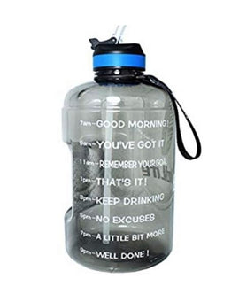 Motivational Water Bottle 73 Oz With Straw (Grey)