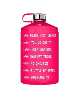 Motivational Gallon Water Bottle (Neon Pink)