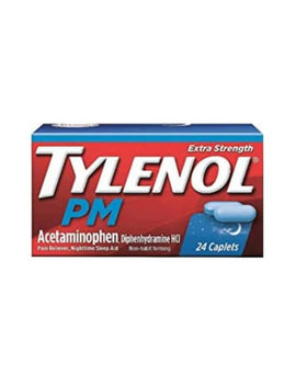 Tylenol PM Extra Strenght Pain Reliever / Nighttime Sleep-Aid Caplets, 24 ct