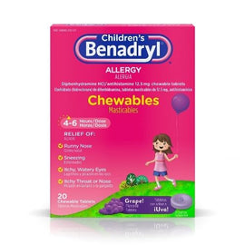 Children's Benadryl Allergy Chewable Tablets (Grape)