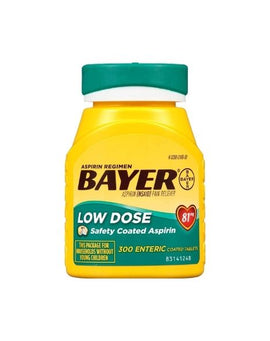 Aspirin Regimen Bayer 81mg Enteric Coated Tablets 300 Count