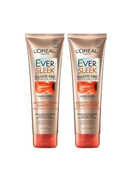 L'Oréal Paris EverSleek Keratin Caring Shampoo & Conditioner Kit for Dry, Straightened Hair, 240 ml , Set of 2