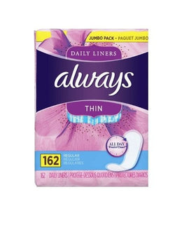 Always Thin Daily Liners, Regular Absorbency, 162 Count