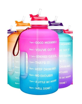 Motivational Water Bottle 73 Oz With Straw (Pink/Blue Gradient)