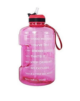Motivational Water Bottle 73 Oz With Straw (Pink)
