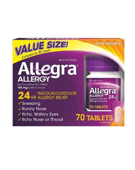 Allegra Adult 24 Hour Allergy Relief 70-Count 180 mg
