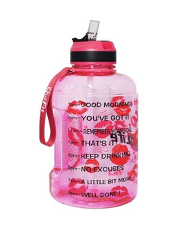 Motivational Water Bottle 73 Oz With Straw (Lips)