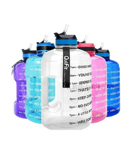 QuiFit Motivational Gallon Straw Water Bottle (Clear)