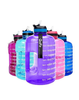 QuiFit Motivational Gallon Straw Water Bottle (Purple)