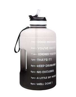 QuiFit Motivational Gallon Straw Water Bottle (Gray/Black Gradient)