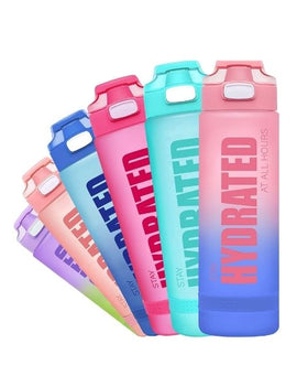 Fidus 32oz Motivational Water Bottle (Pink/Blue Gradient)