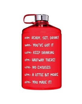 Motivational Gallon Water Bottle (Red)