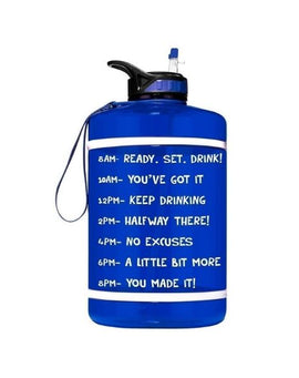 Motivational Gallon Straw Water Bottle (Blue)