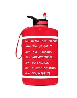 Motivational Gallon Straw Water Bottle (Red)