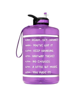 Motivational Gallon Straw Water Bottle (Purple)