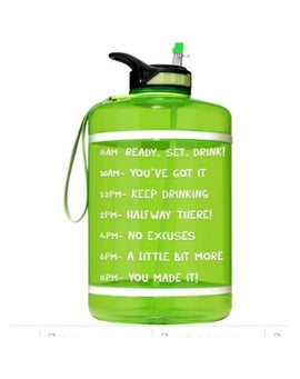 Motivational Gallon Straw Water Bottle (Neon Green)
