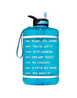 Motivational Gallon Straw Water Bottle (Turquoise)