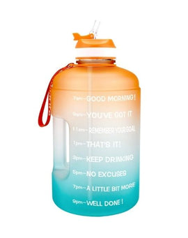 Motivational Gallon Straw Water Bottle (Orange/Green Gradient)