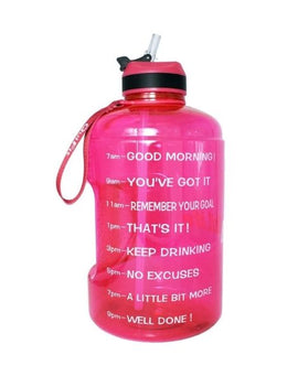 Motivational Water Bottle 73 Oz With Straw (Fucsia)