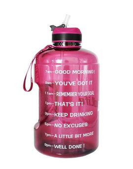Motivational Water Bottle 73 Oz With Straw (Bright Purple)