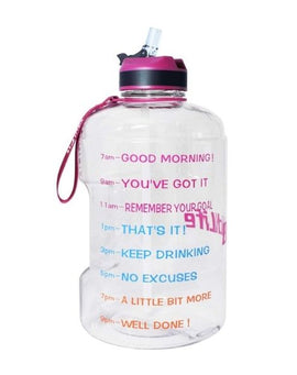 Motivational Water Bottle 73 Oz With Straw (Clear Purple)