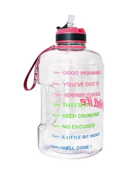 Motivational Water Bottle 73 Oz With Straw (Clear Pink)