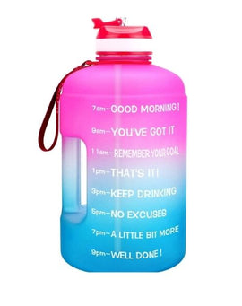 Motivational Gallon Straw Water bottle  (Pink/Blue Gradient)