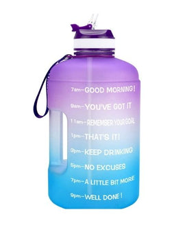 Motivational Gallon Straw Watter Bottle (Purple/Green Gradient)